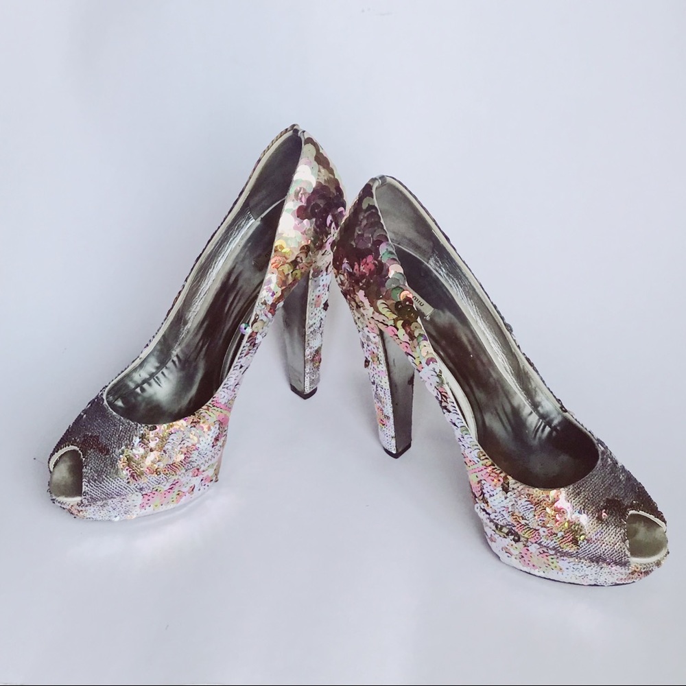 Miu Miu platform sequin heels